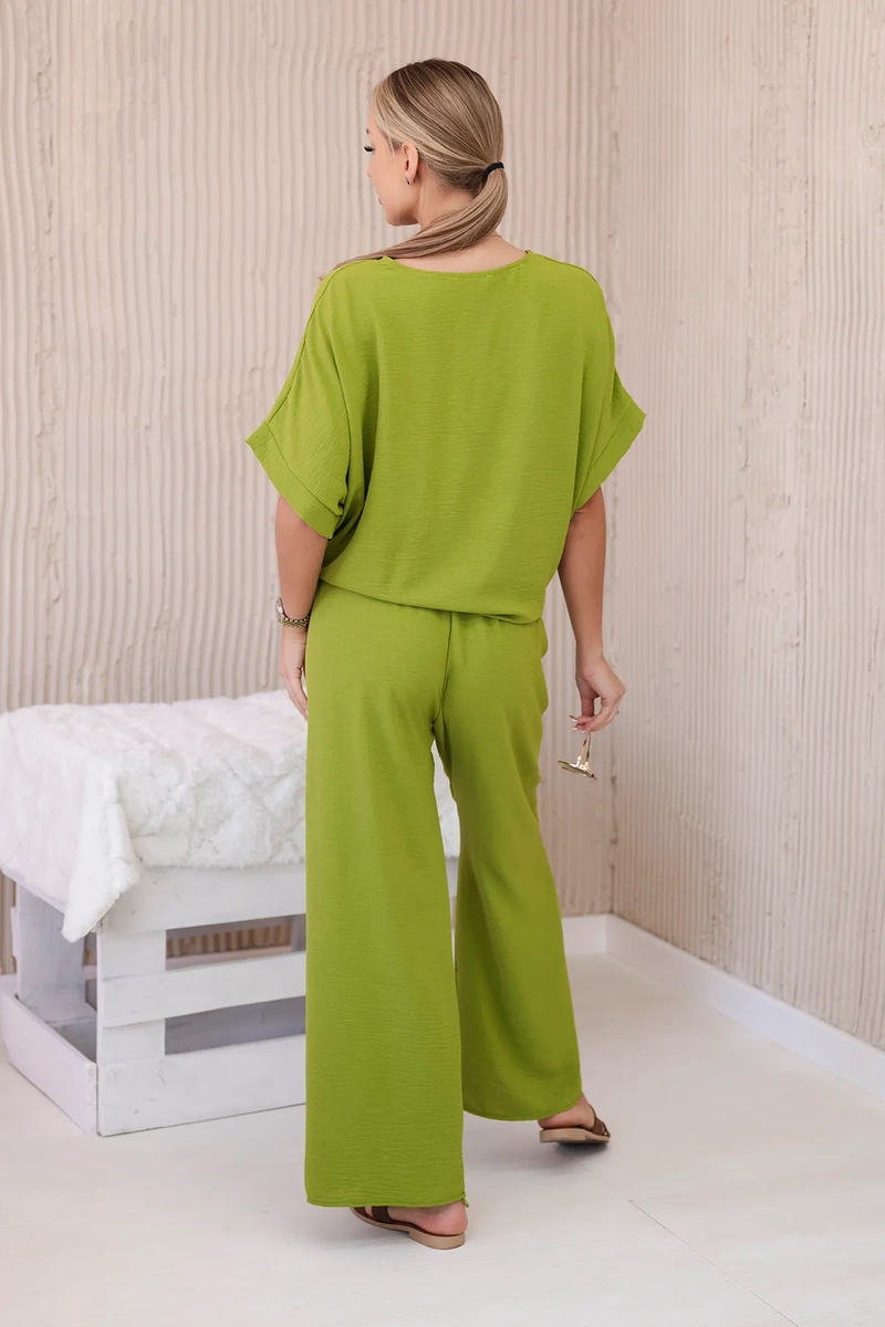 Women's blouse + trousers set - olive