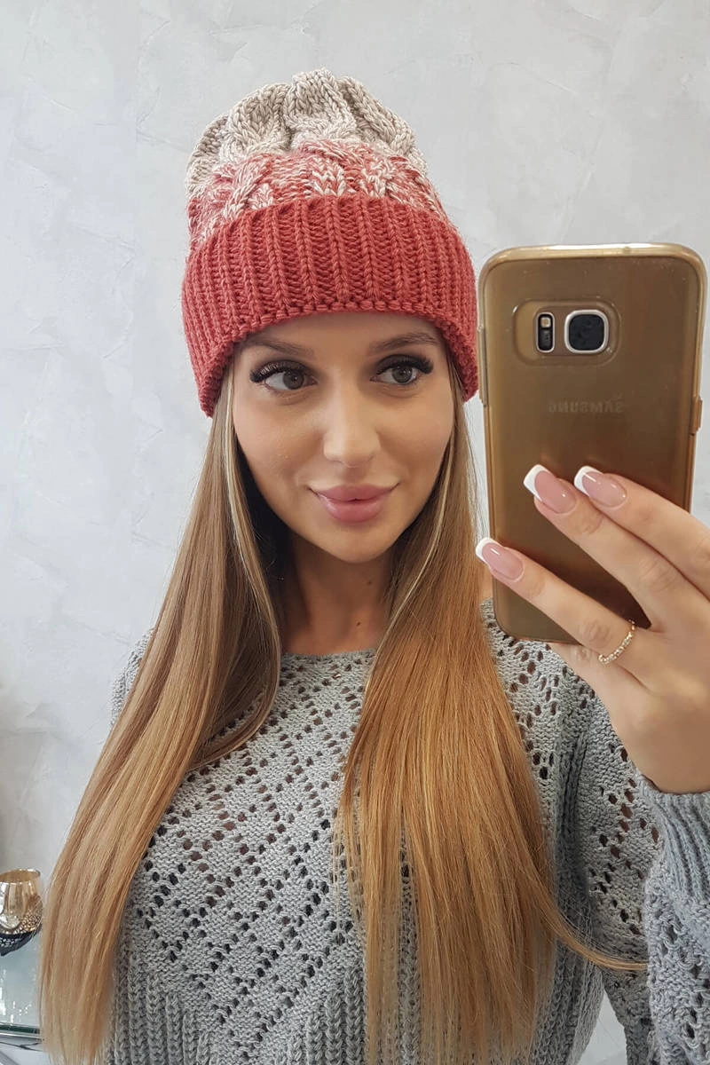 Women&#039;s cap Samara K346 foxy+beige