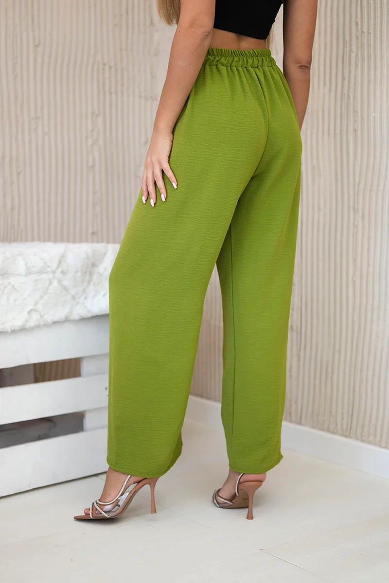 Kesi Włoski Wide-leg trousers olive