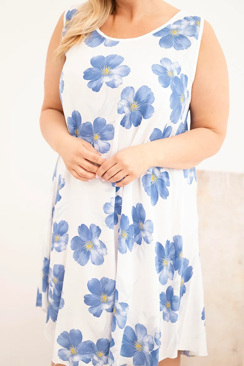 Kesi Włoski Plus Size Kvetinové Šaty