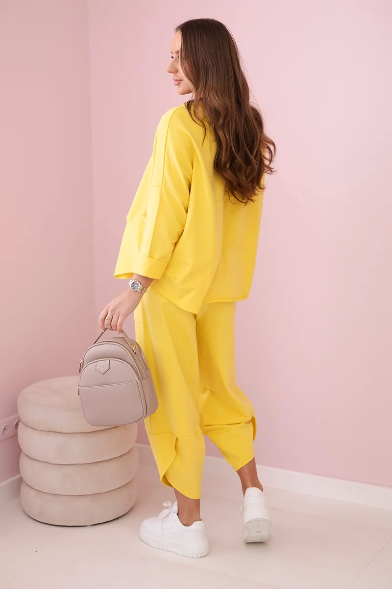 Kesi Włoski Cotton sweatshirt pants set yellow