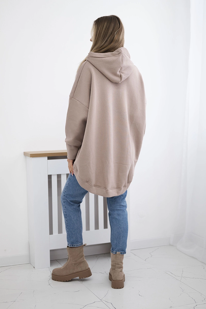 Oversize insulated sweatshirt dark beige