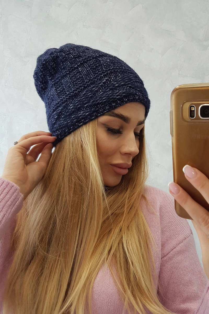 Kesi Cap with fleece Edyta K298 navy blue