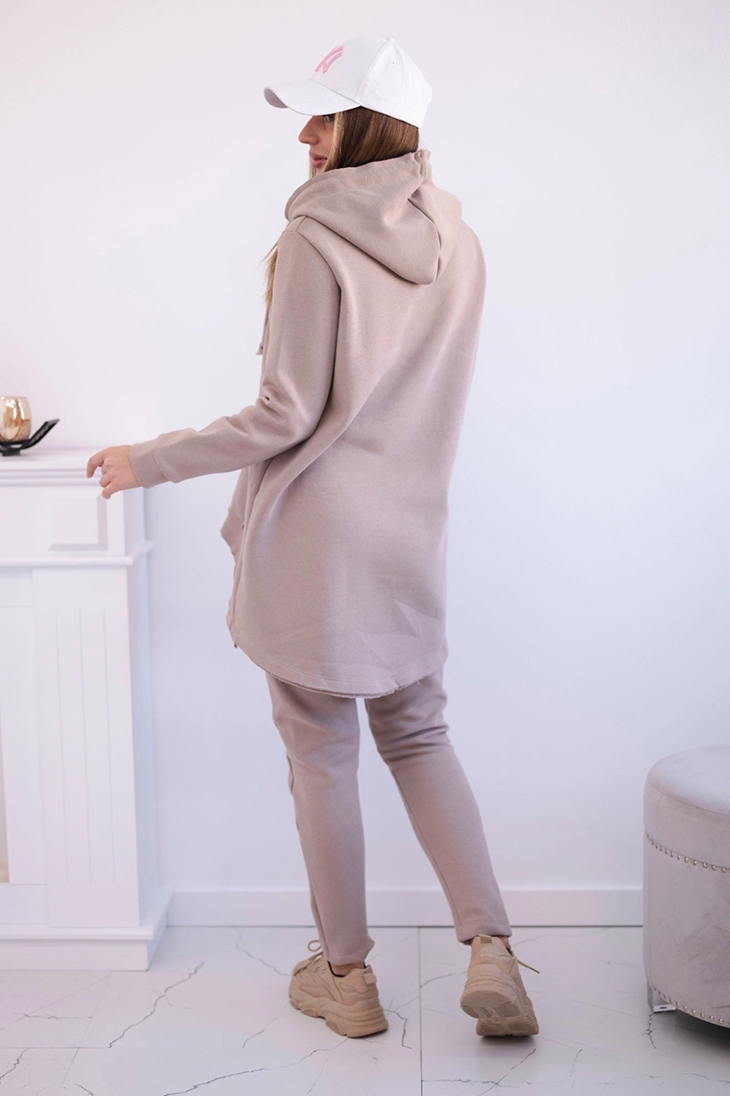 Set with Baggy trousers dark beige