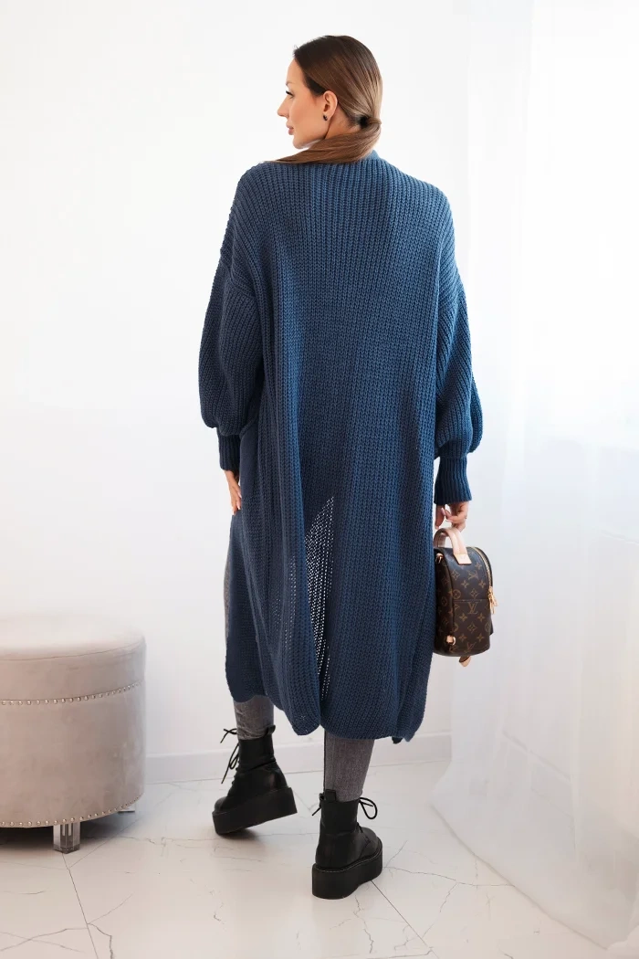 Kesi Włoski Long cardigan sweater dark denim