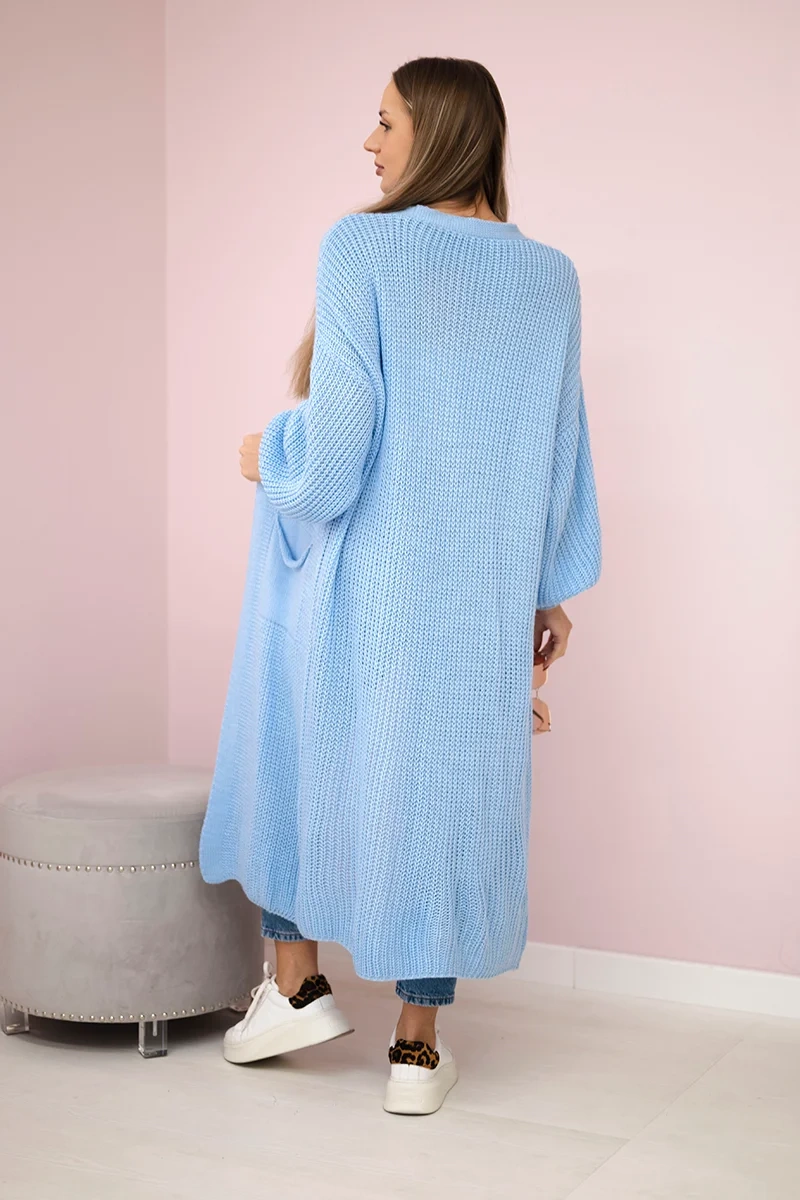 Kesi Włoski Sweater long cardigan blue