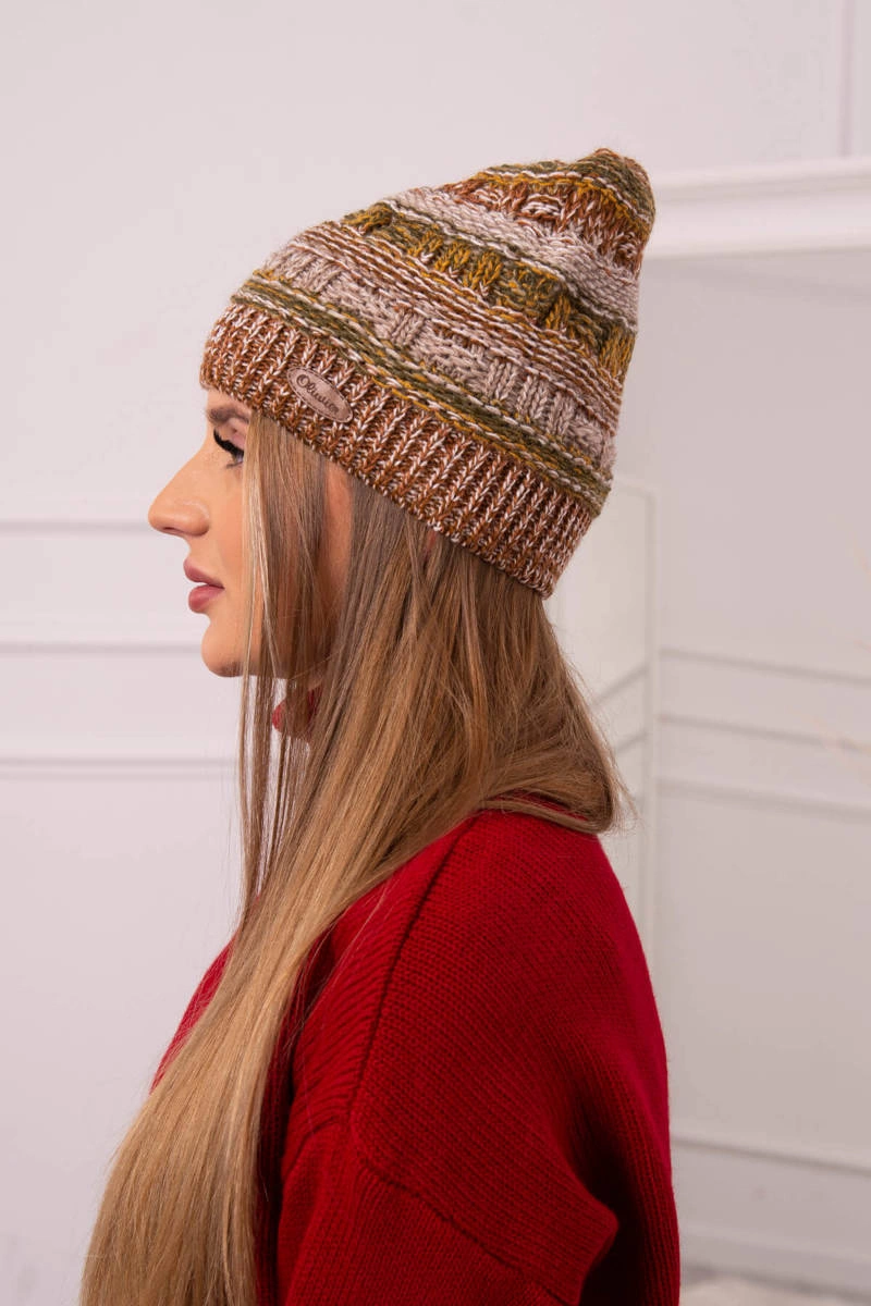 Kesi Cap with fleece Patrycja K254 khaki+camel