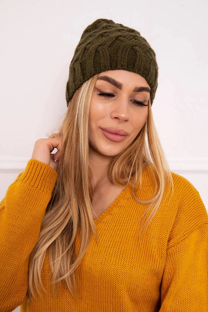 marka niezdefiniowana Fleecová čepice Agnes K239 khaki