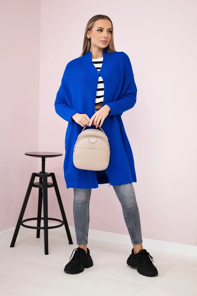 Sweater with batwing sleeve purple-blue