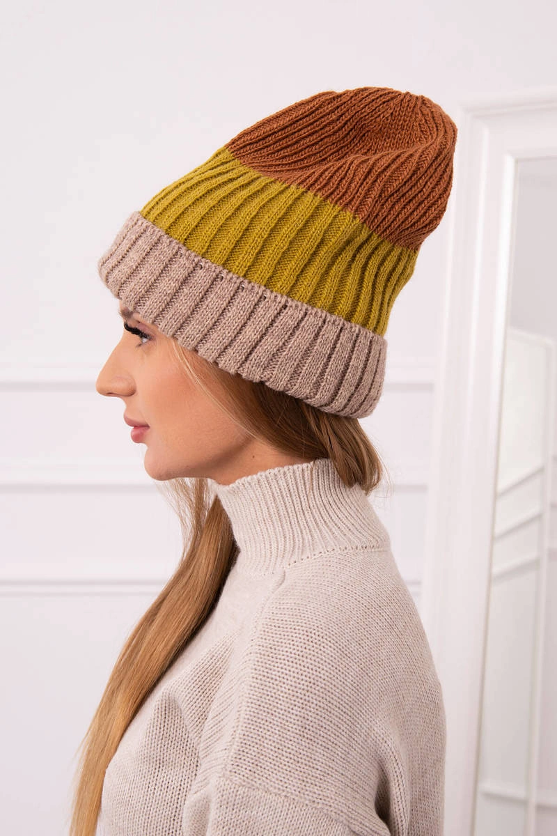 Kesi Cap with fleece Bojana K265 beige+kiwi+camel