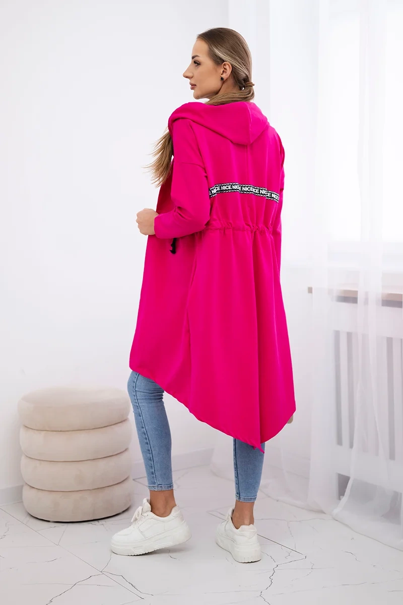 Coat with a long back fuchsia