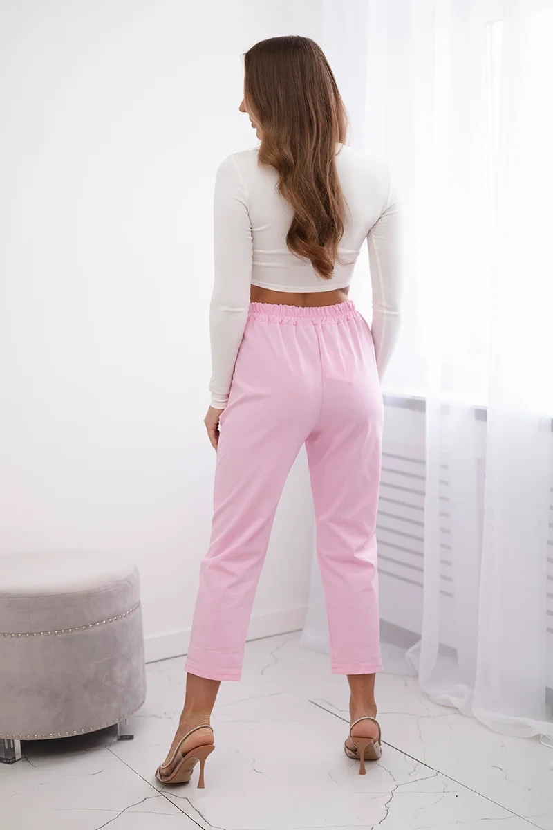 New Punto Trousers with Chain Light Pink