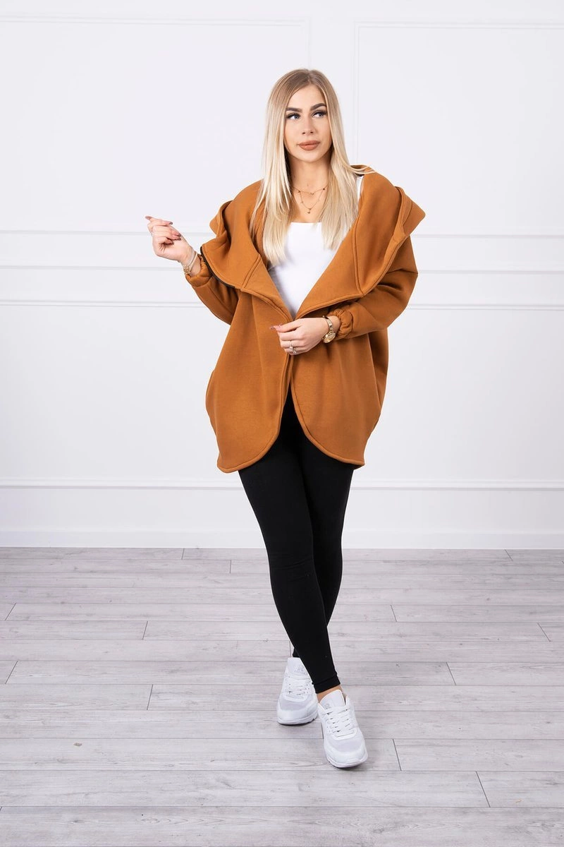 Kesi Sweatshirt with short zipper camel