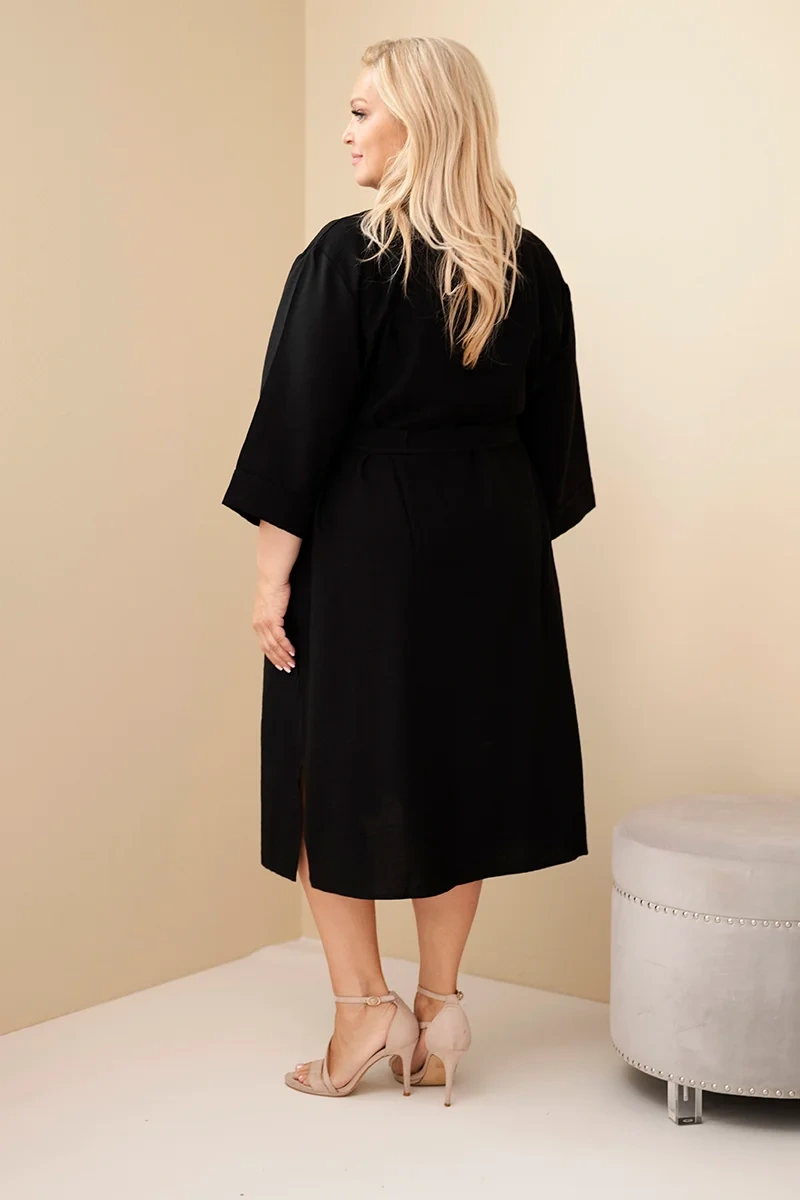 Šaty košeľové s opaskom pre ženy Plus Size