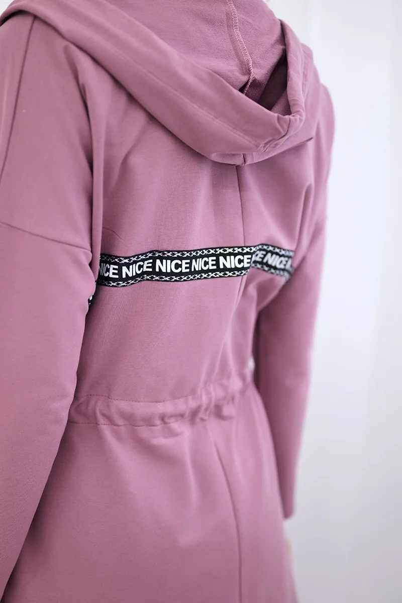 Coatee with longer back dark pink