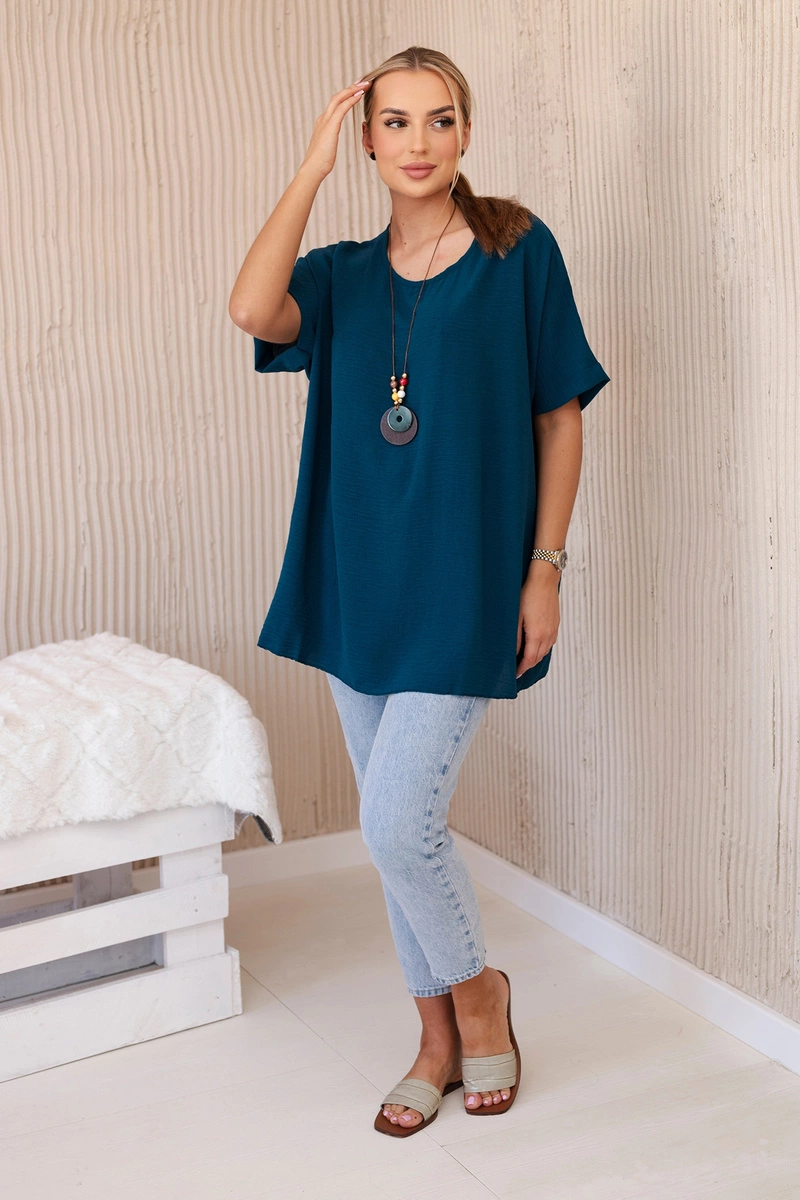Oversized blouse with nautical pendant