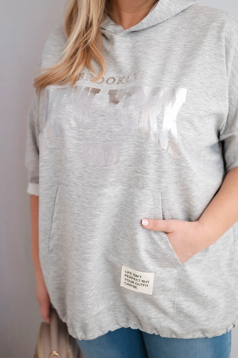 Kesi Plus Size dámska viskózová mikina s kapucňou