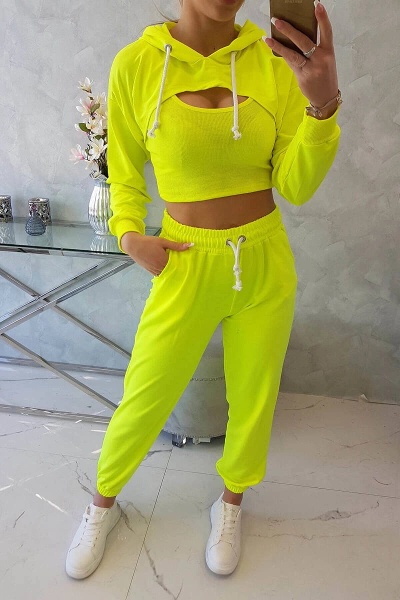 3-piece cotton set yellow neon