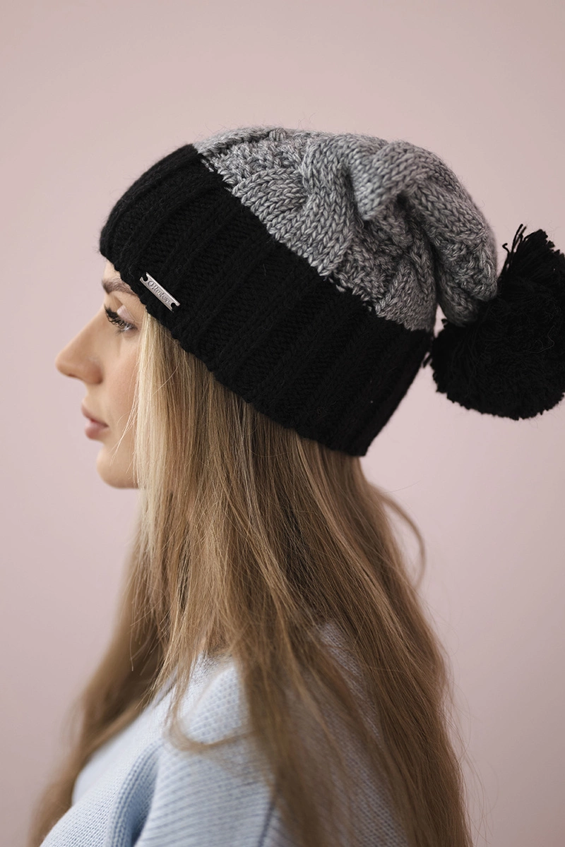 marka niezdefiniowana Cap with fleece Paris K212 gray+black