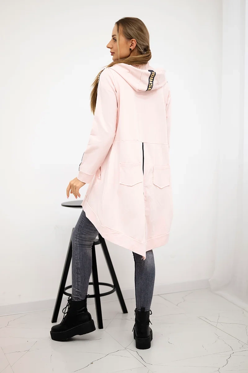 Sweatshirt with zip back powder pink