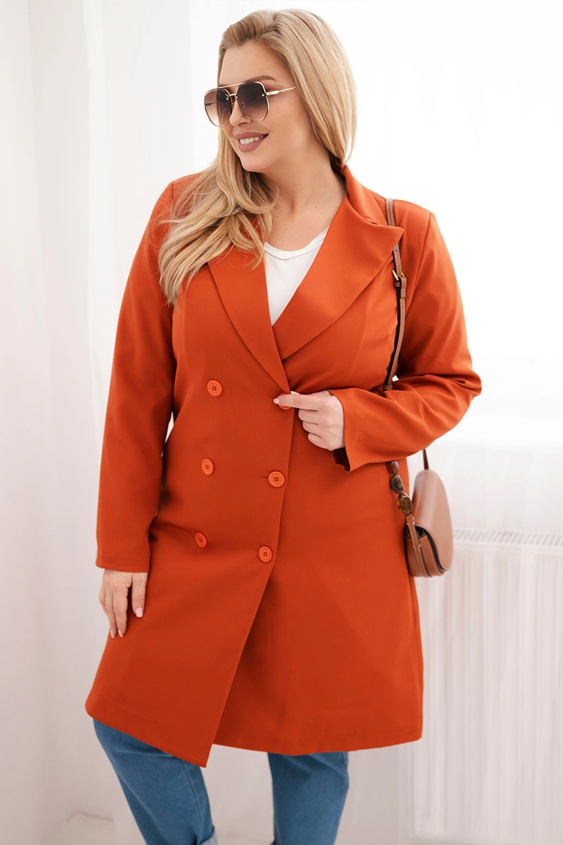 Дамско палто Kesi Plus Size с двойно закопчаване