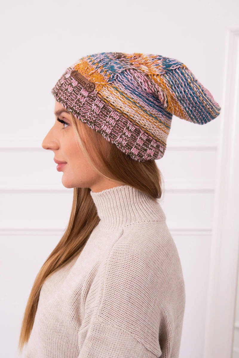 Kesi Cap with fleece Monika K256 mustard+brown