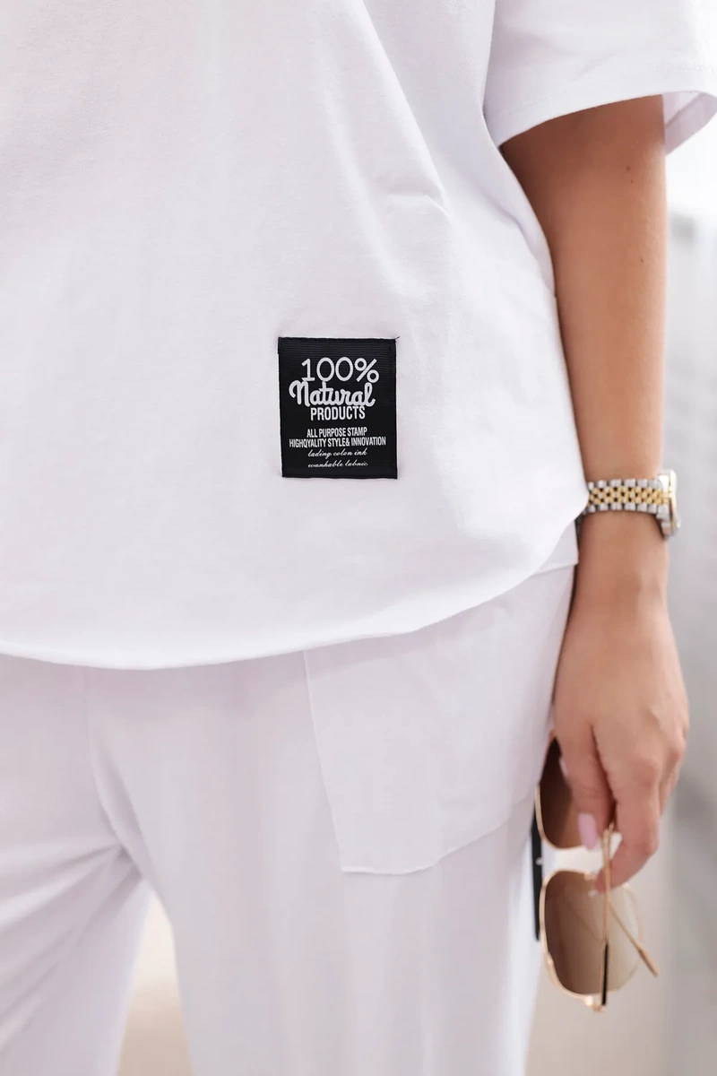 Women's set blouse + trousers - white