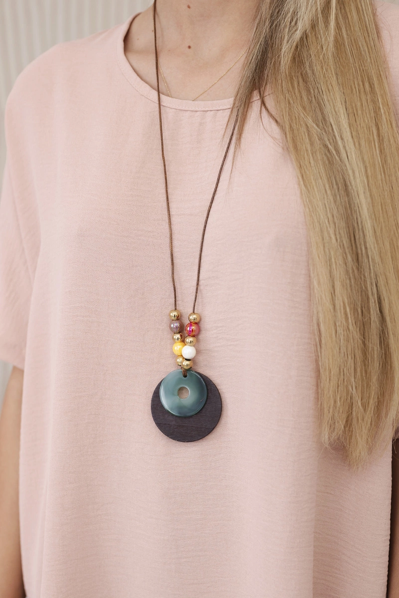 Kesi Włoski Oversized blouse with pendant dark powder pink