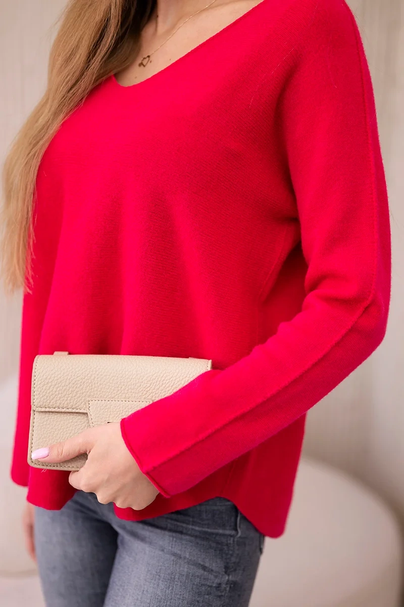 Kesi Włoski V-neck sweater fuchsia