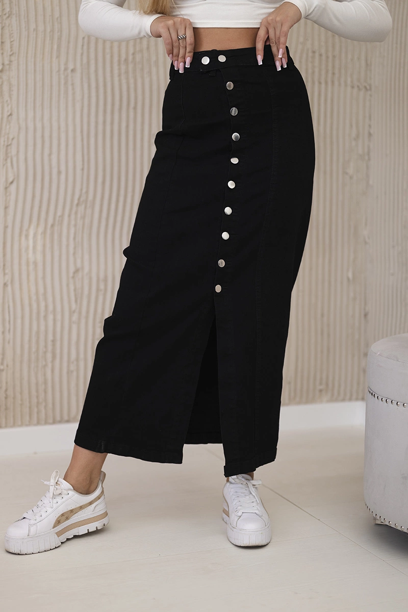 Kesi Włoski Long skirt with buttons black