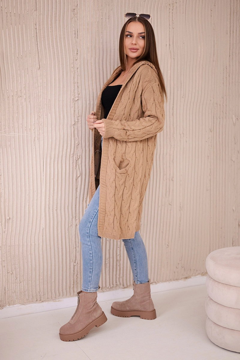 Kesi Sweater with hood and pockets camel