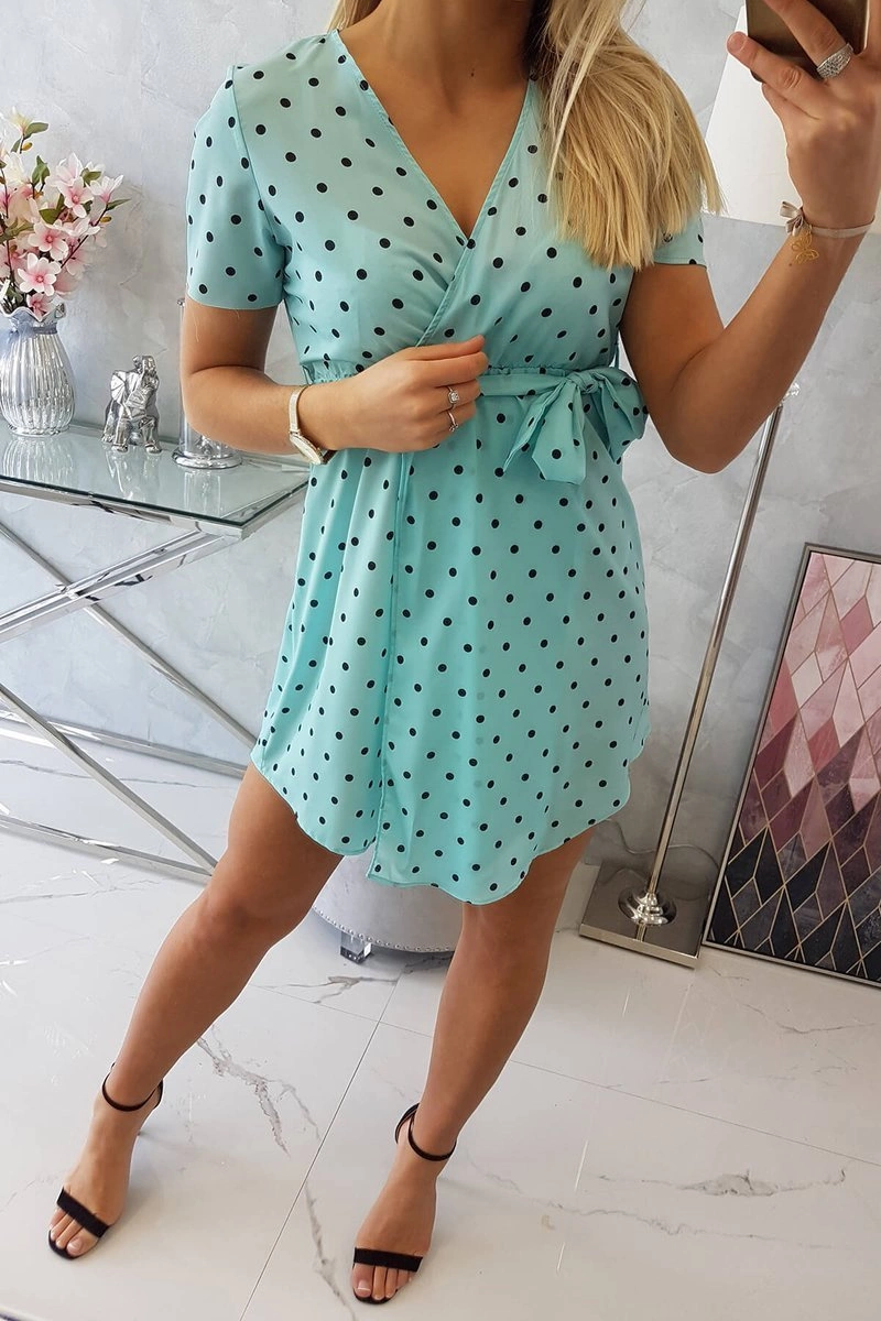 Mint polka dot dress