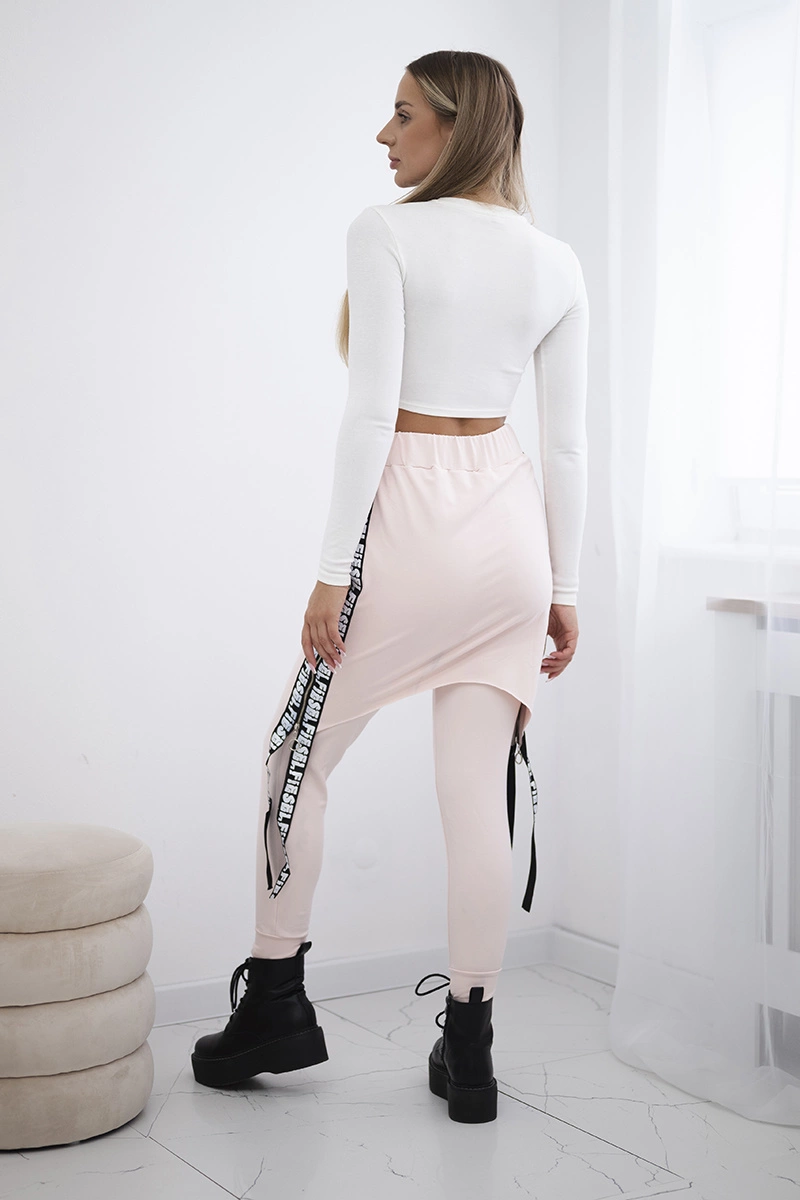 Pants/suit with selfie lettering powder pink