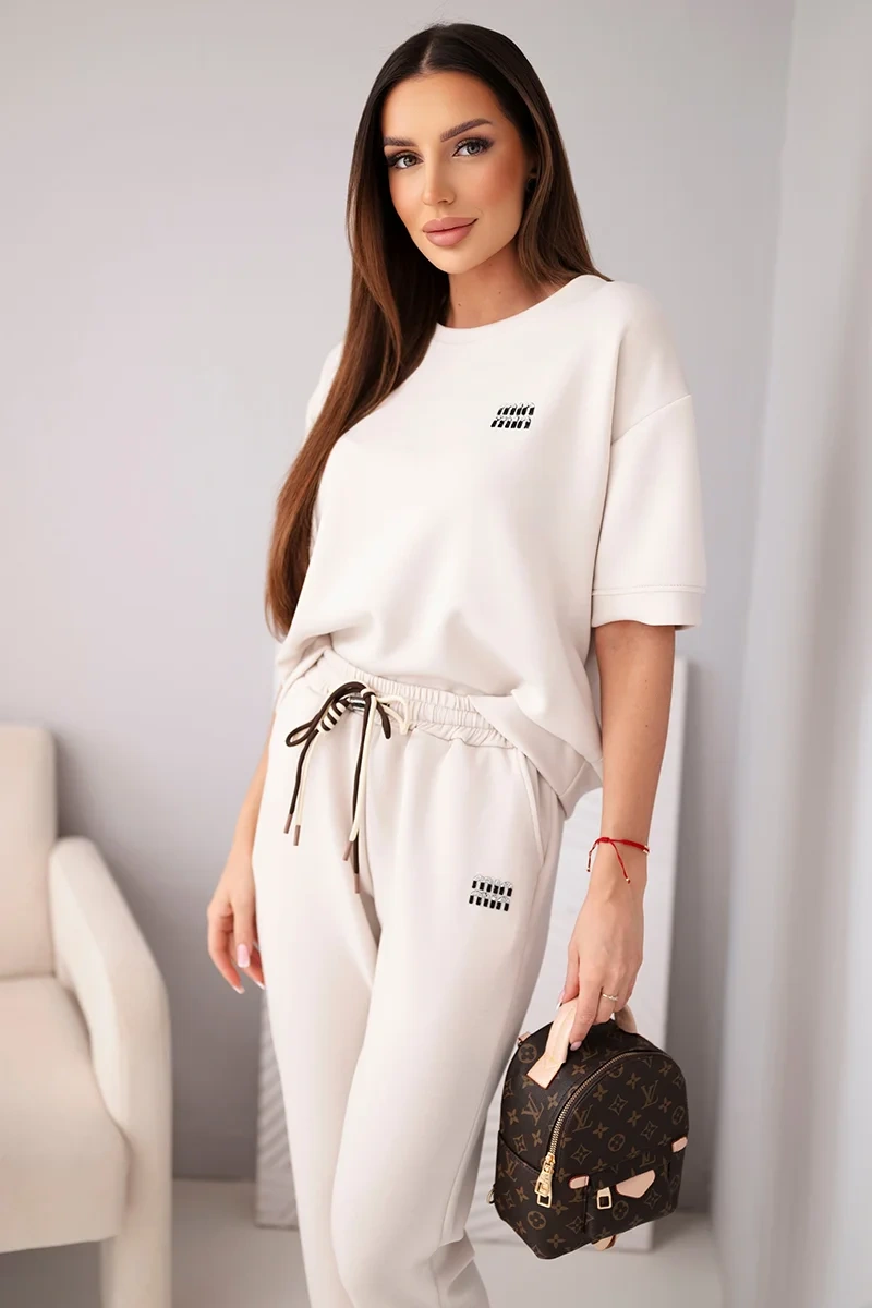 Дамски комплект от топ и панталон с къс ръкав Kesi