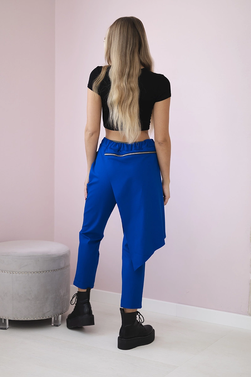 Punto Milano winter pants with decorative zip cornflower blue