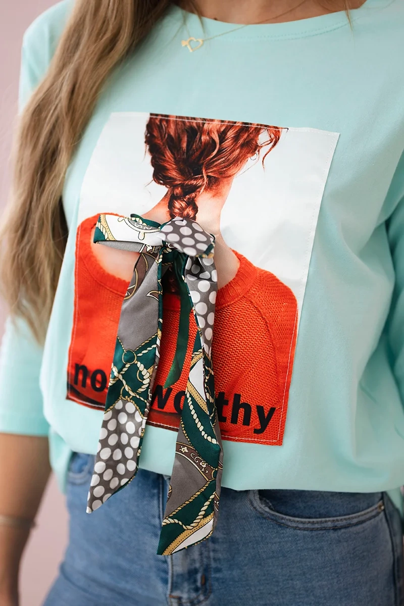 Blouse with 3D graphics Remarkable mint