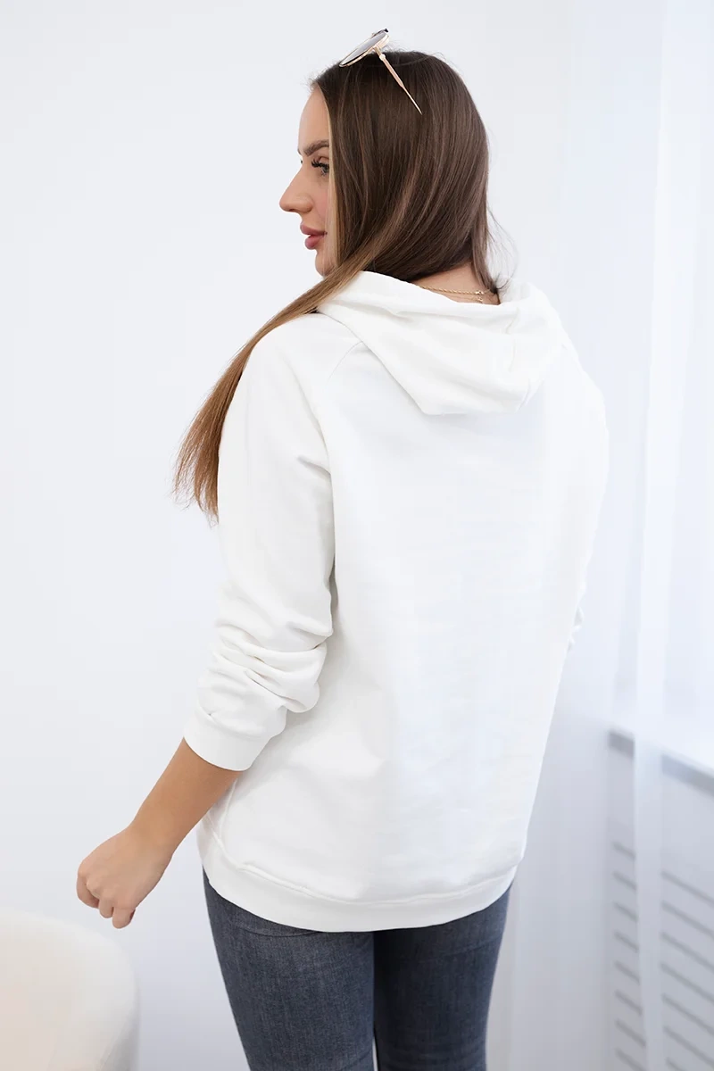 Cotton ecru hoodie
