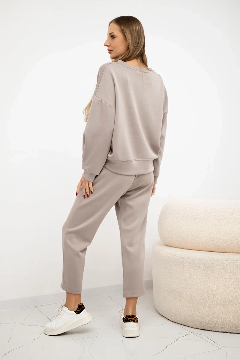 Kesi Włoski Viscose set sweatshirt + pants light beige