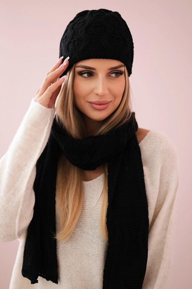 Women's set with scarf Amelia K329 black