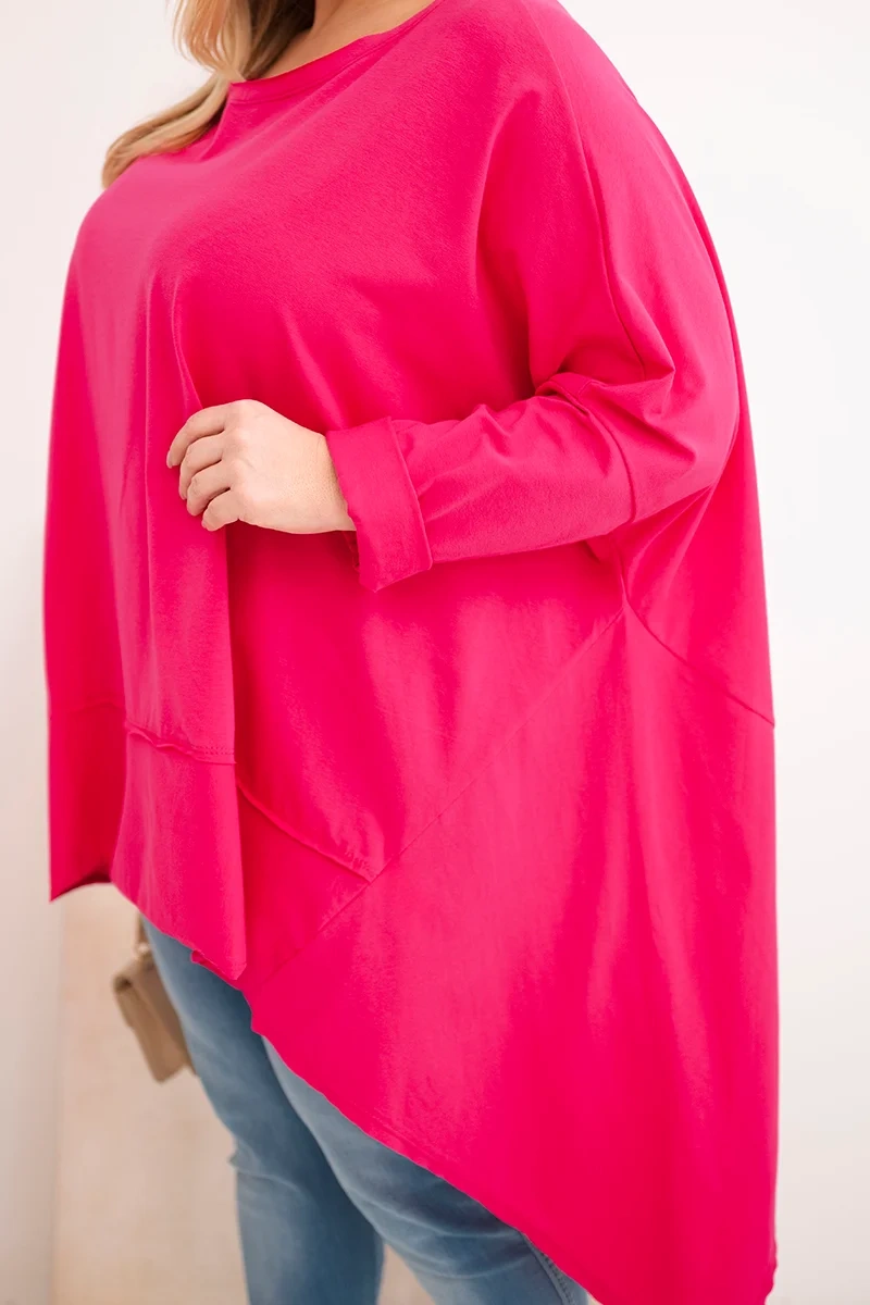 Plus size tunika s asymetrickým lemom