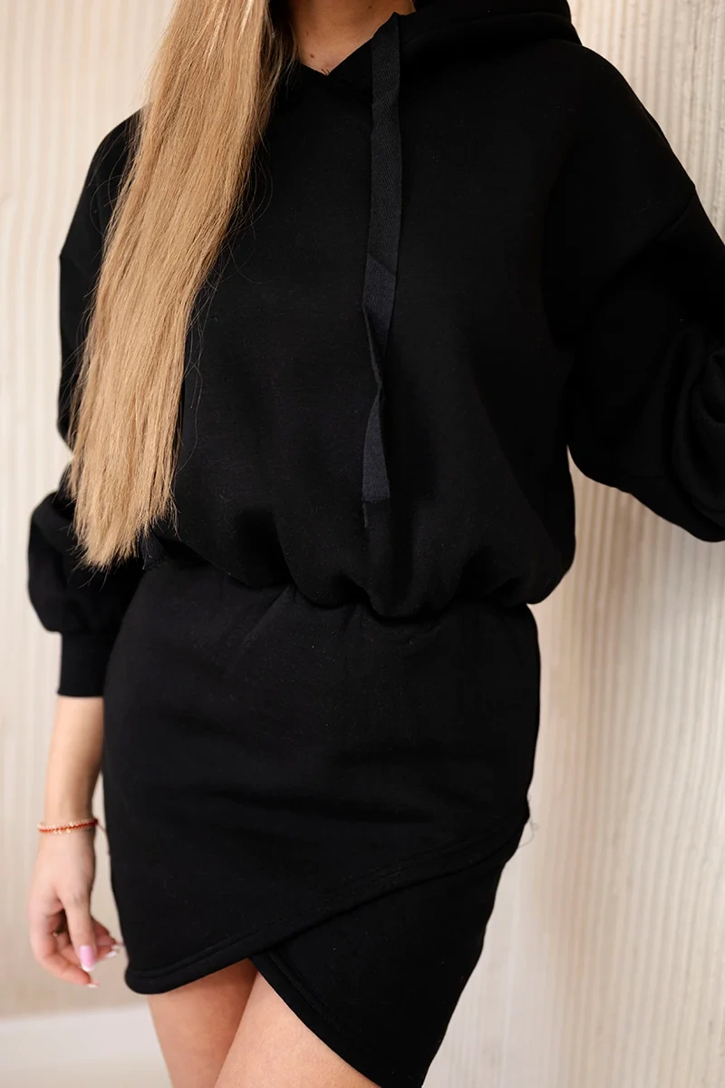 Insulated dress with a clutch bottom black