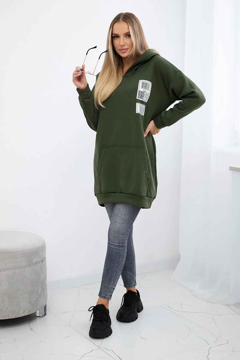 Hoodie with khaki patches