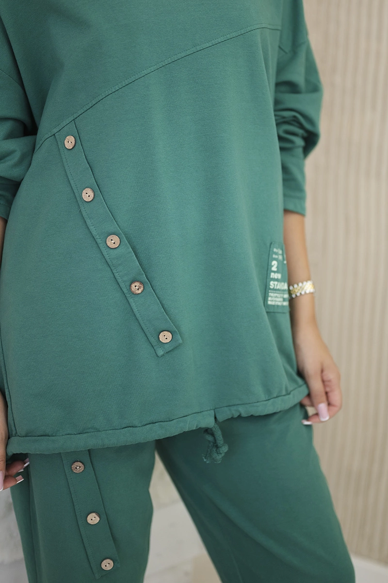 Kesi Włoski Oversize cotton set sweatshirt + pants green