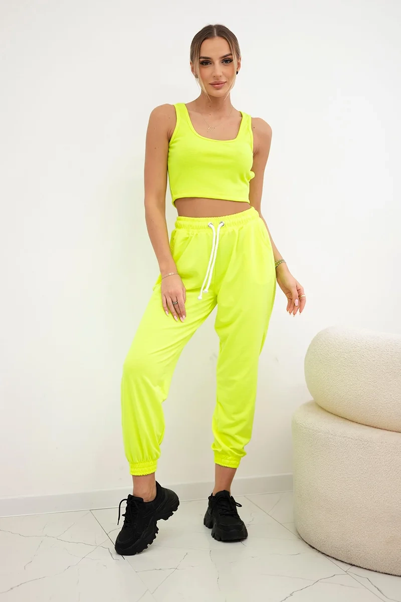Set top+pants yellow neon