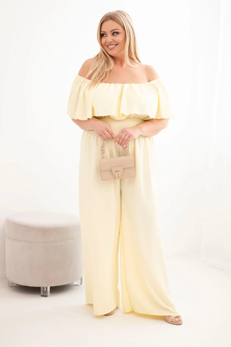 Dámsky plus-size overal Kesi žltý