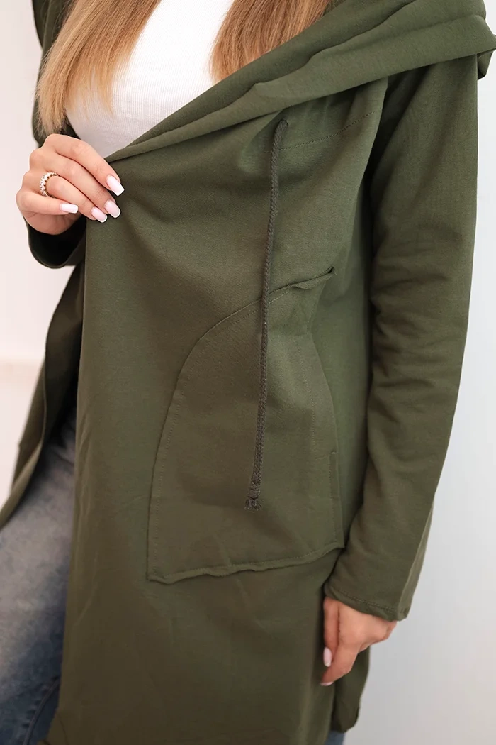 Cape with loose khaki hood