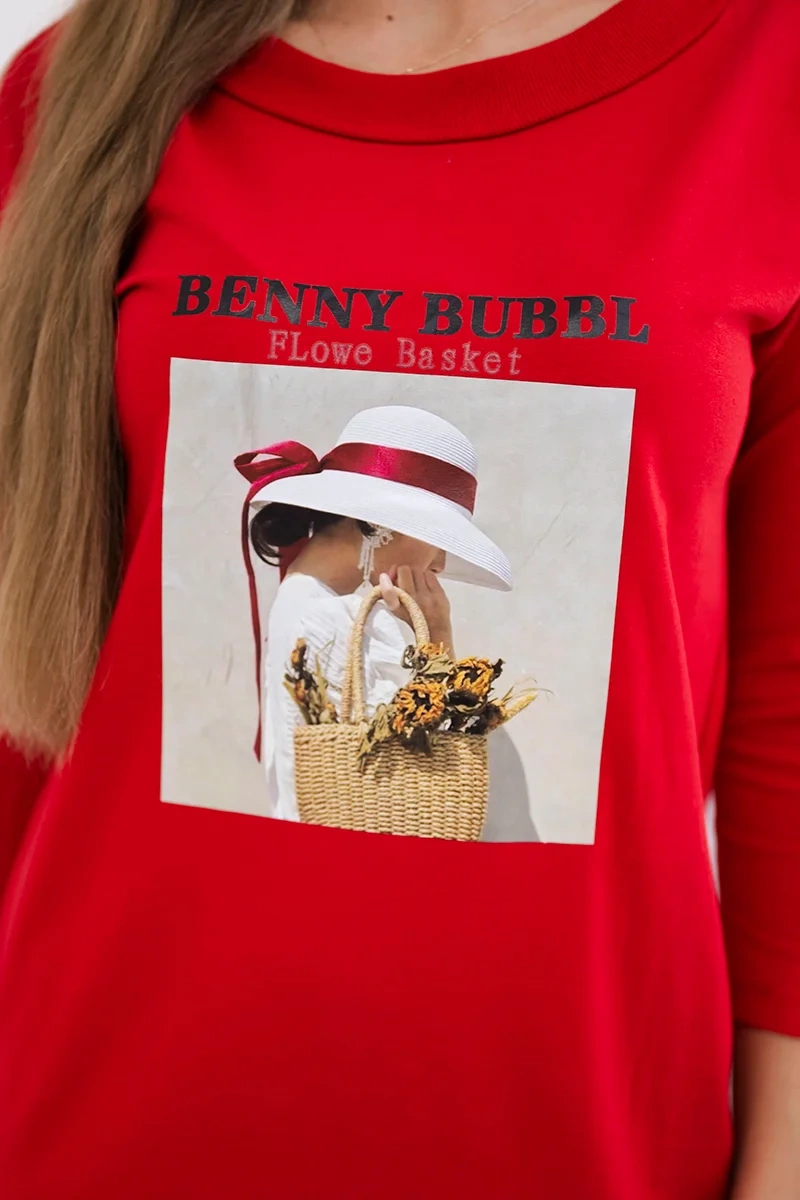 Dress with basket print red