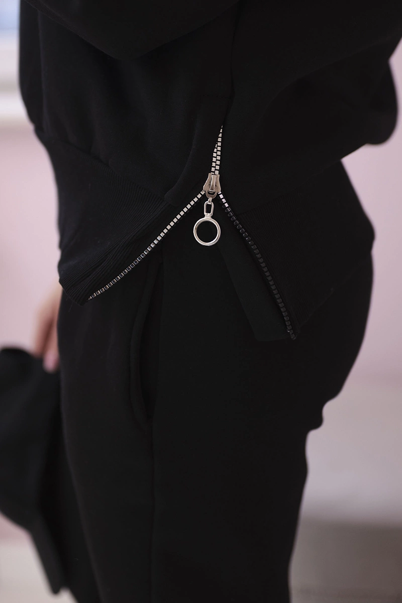 Insulated turtleneck and hood set black