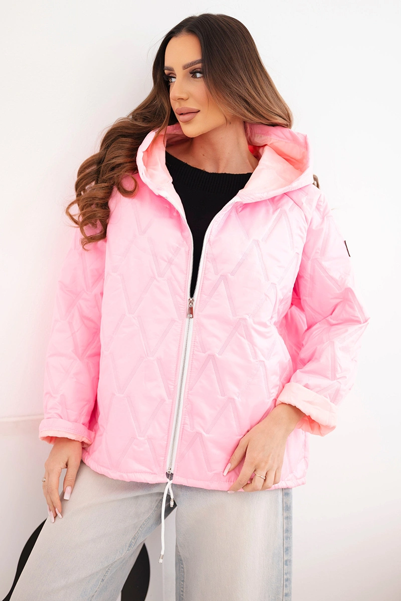 Дамско пролетно ватирано яке Kesi с качулка и цип