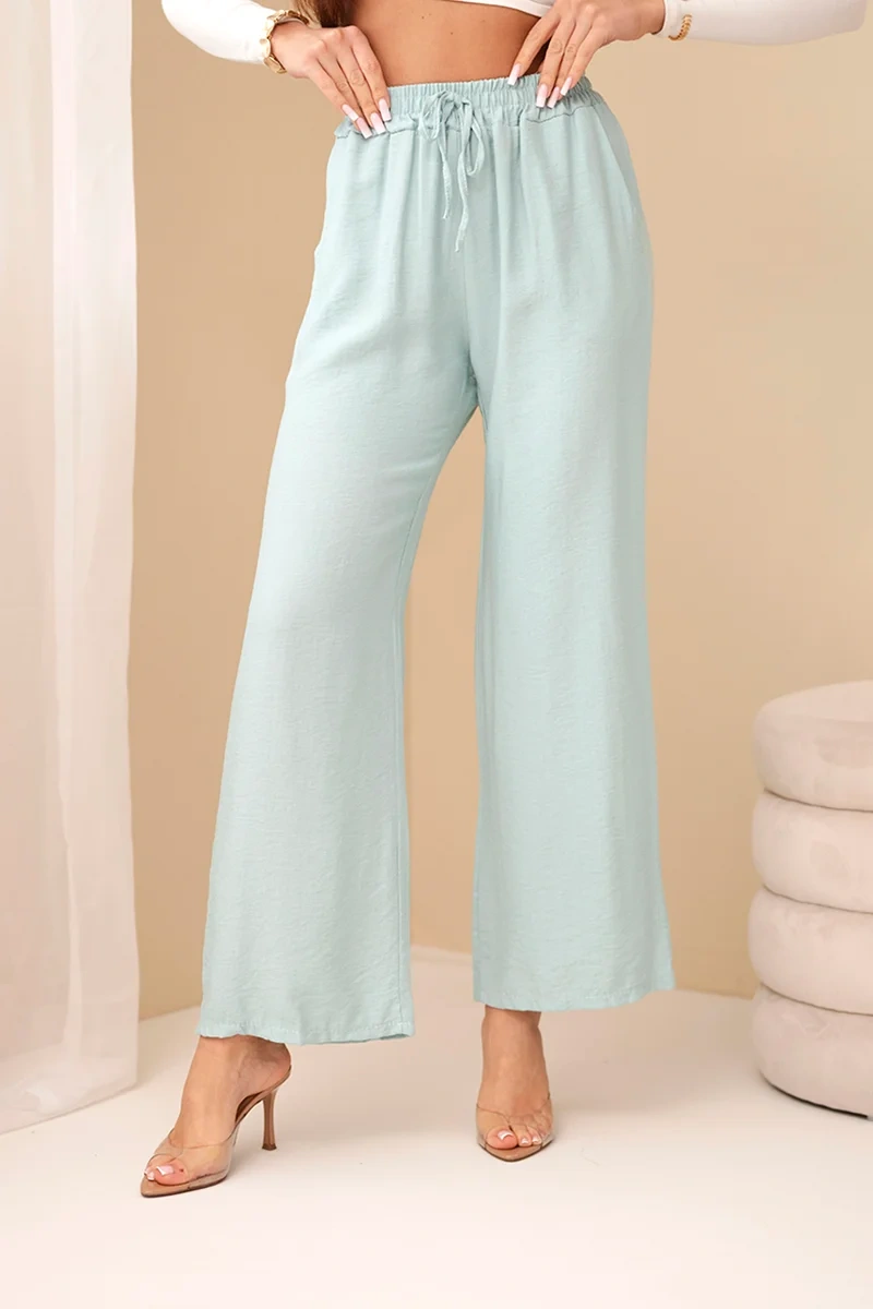 Viscose wide trousers dark mint